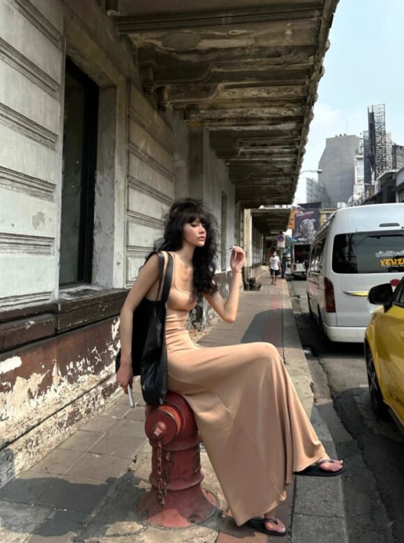 Slim Long Halter Dress - Image 2