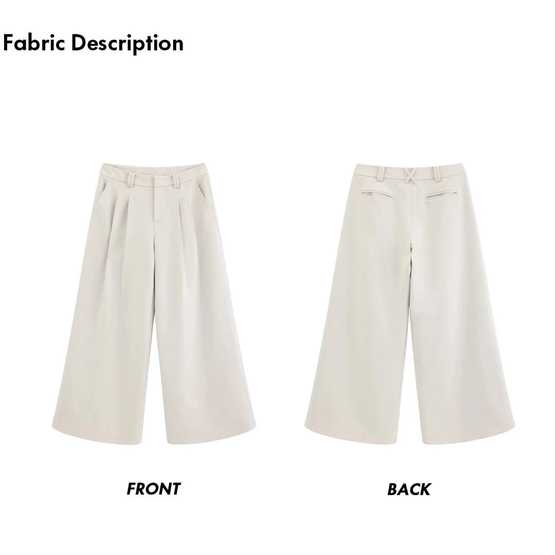 Wide Leg Casual Peplum Loose Suit Pants - Image 2