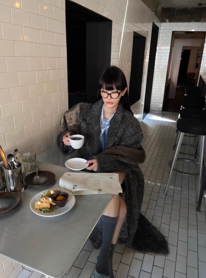 Designed Wide Wool Long Coat Jacket - Image 2