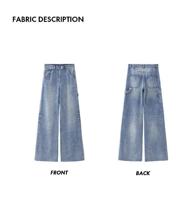 Vintage Washed Wide Leg Loose Low Rise Jeans - Image 3