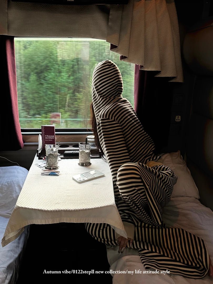 Slouchy Comfort Striped Casual Set - Image 4